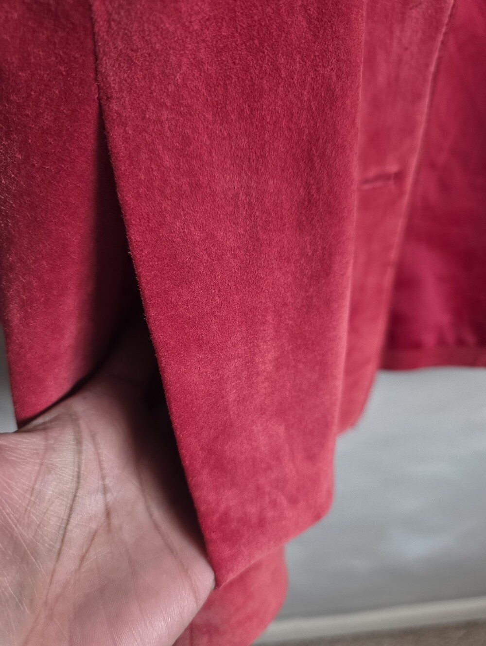 Dusty Ashy Red Suede Leather Shirt Jacket Womens M Button Down - Picture 6 of 10